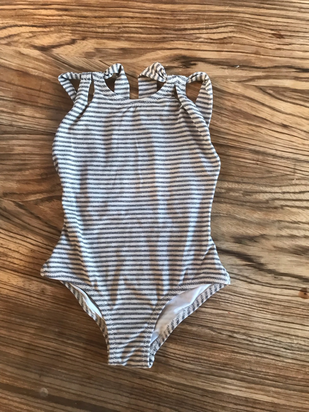 Eberjey Kids One-Piece Swim - White and Navy Stripes